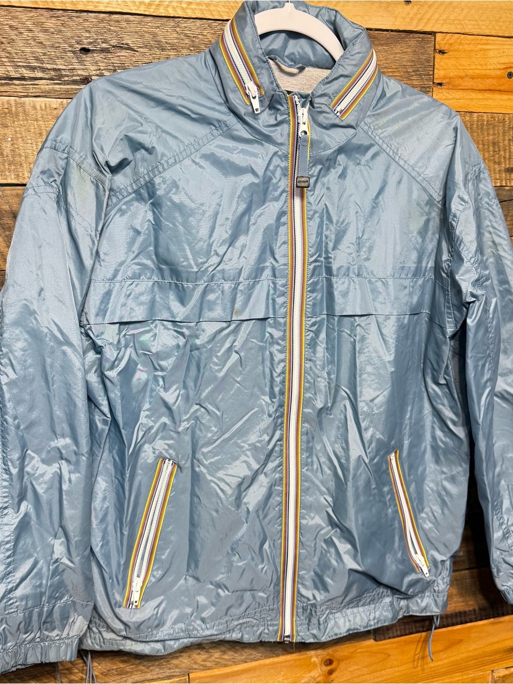 Gap Kids Boys Girls Unisex XL 14-16 Blue Rainbow Jersey Lined Hooded Jacket